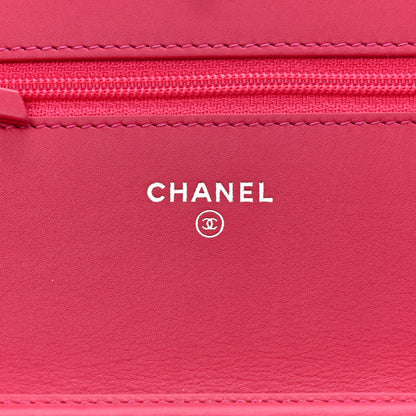 Chanel Snakeskin Wallet On Chain WOC Pink 6 of 11