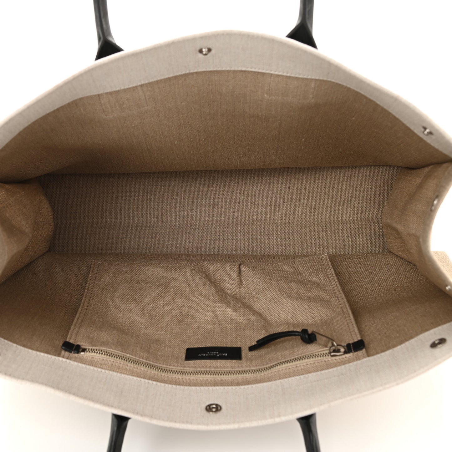 Linen Calfskin Rive Gauche Tote Optic White