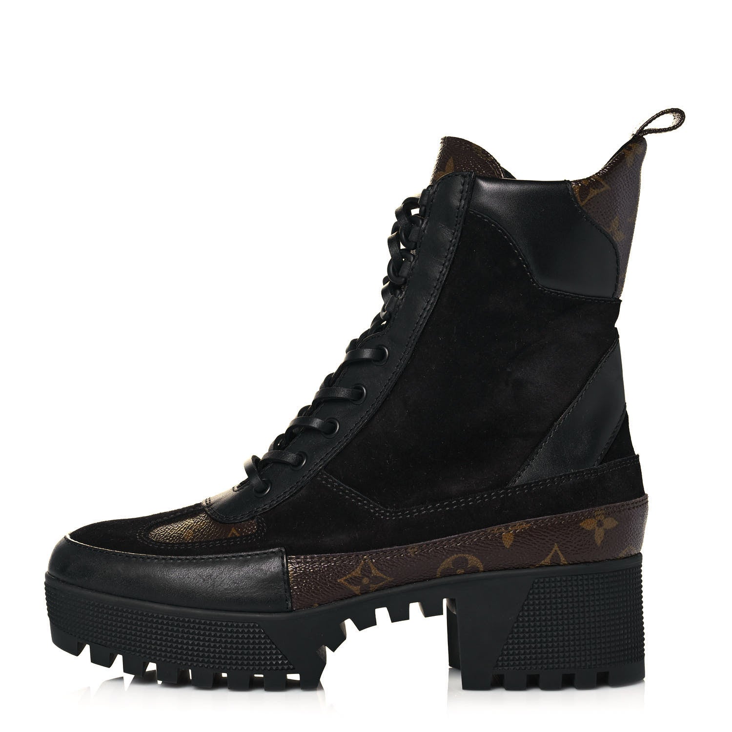 Louis Vuitton Suede Calfskin Monogram Laureate Platform Desert Boots 39.5 Black 1 of 6