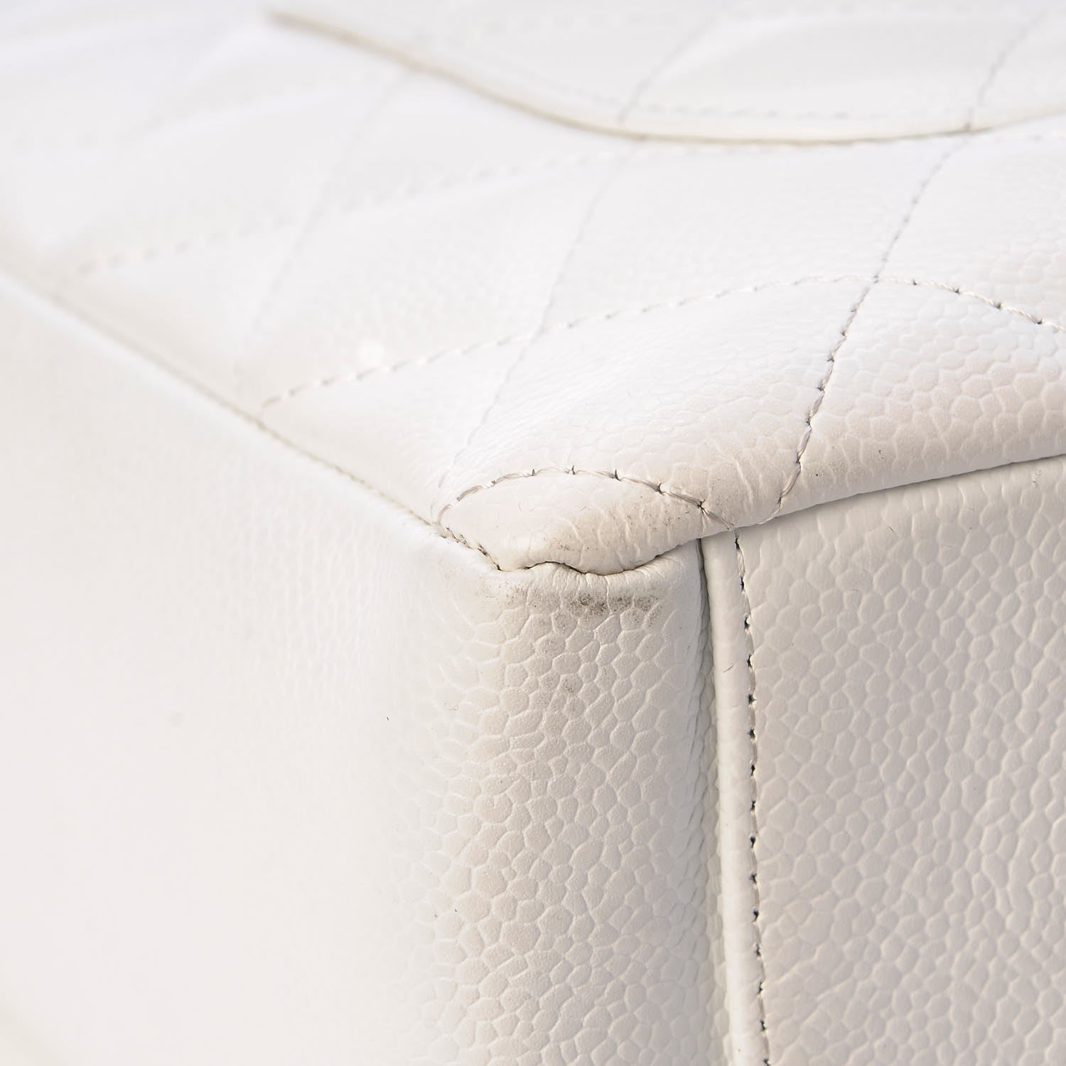 Chanel Caviar Quilted Petit Shopping Tote PST White 15 of 16