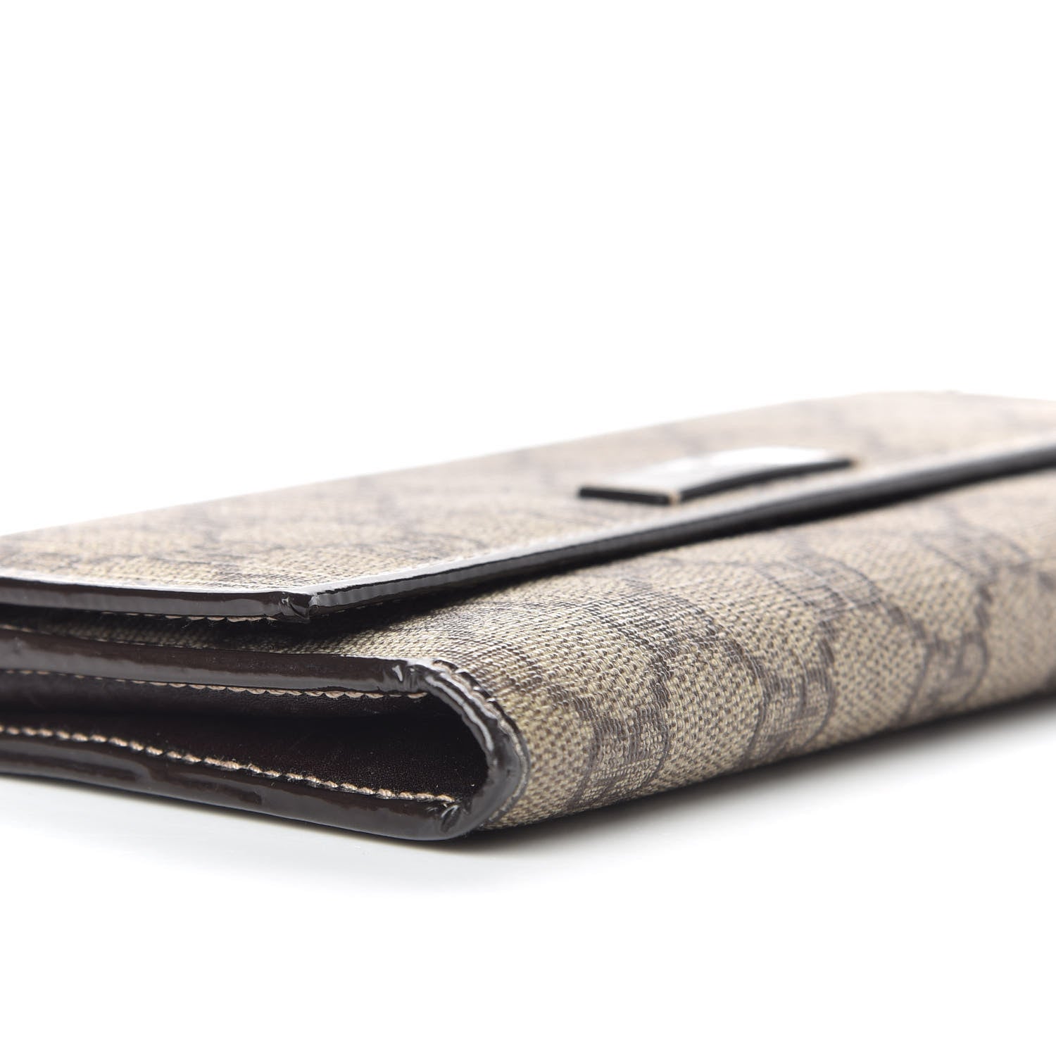 Gucci GG Plus Monogram Joy Continental Flap Wallet Beige Ebony Dark Brown 6 of 10
