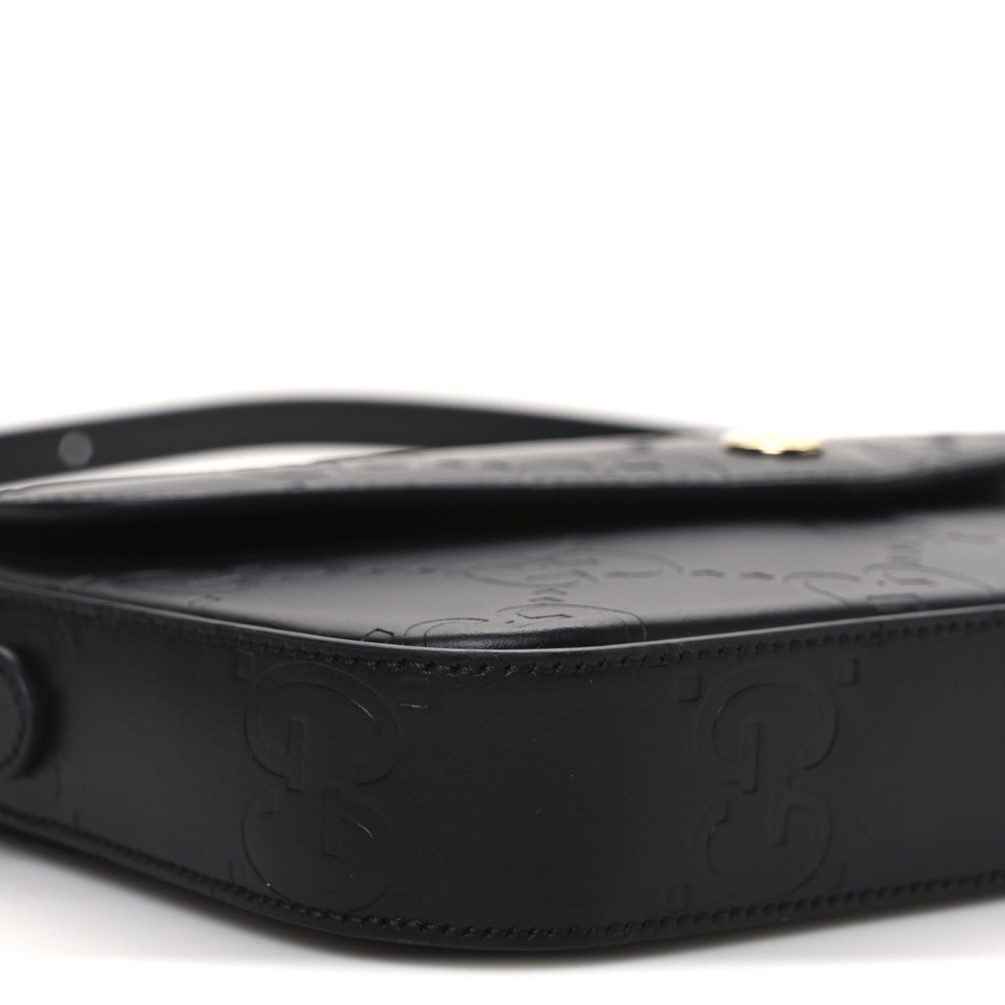 Gilbert Calfskin GG Super Mini Shoulder Bag Black
