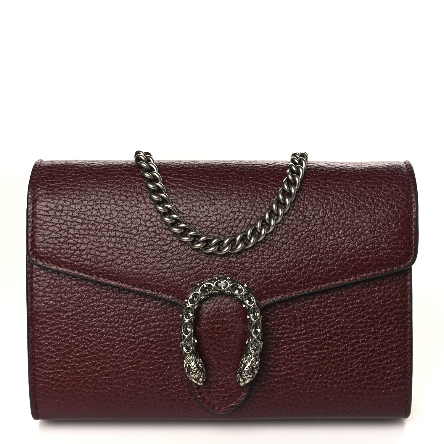 Gucci Dollar Calfskin Crystal Mini Dionysus Chain Wallet Vintage Bordeaux 1 of 10