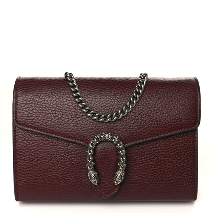 Gucci Dollar Calfskin Crystal Mini Dionysus Chain Wallet Vintage Bordeaux 1 of 10
