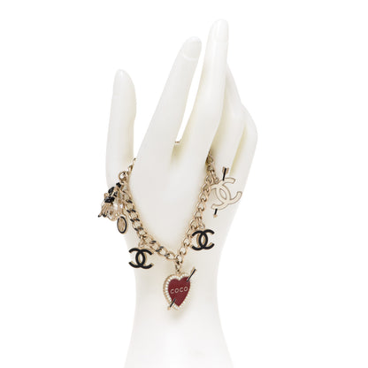 Chanel Metal Enamel Chain CC Charm Bracelet Gold Multicolor 2 of 5