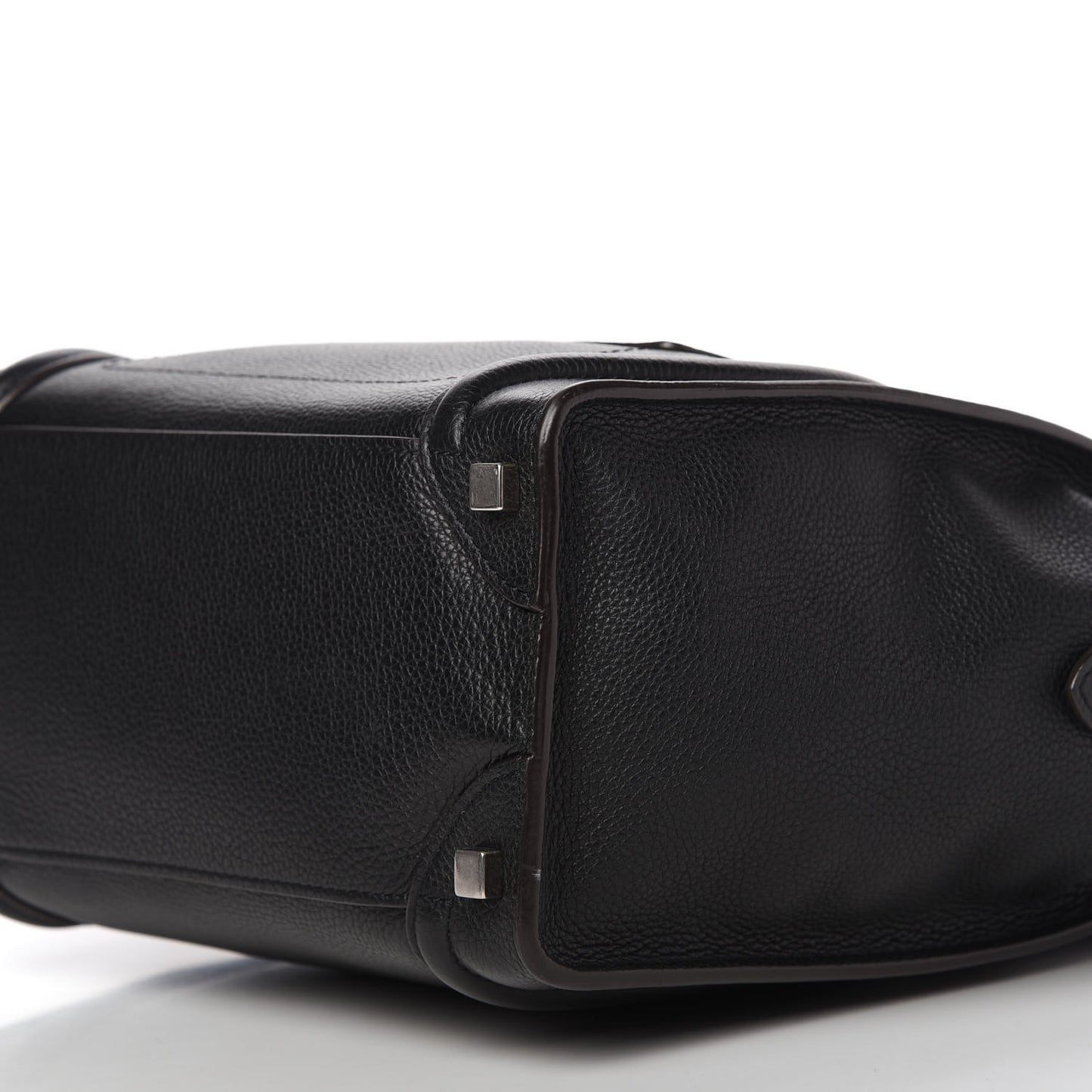 Drummed Calfskin Micro Luggage Black