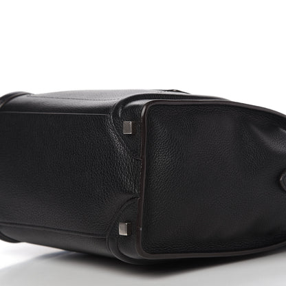Celine Drummed Calfskin Micro Luggage Black 7 of 10