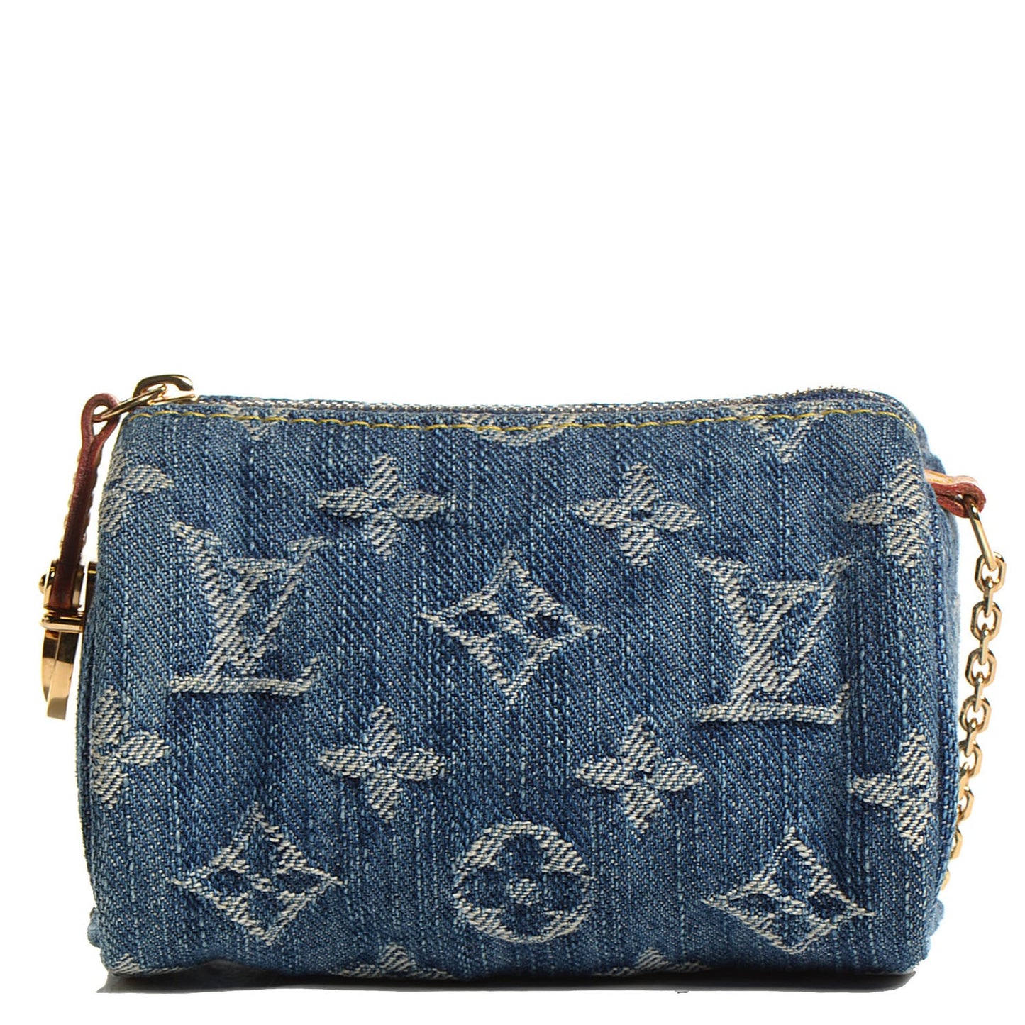 Monogram Denim Pochette Speedy PM Key Holder Blue