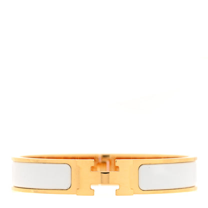 Hermes Enamel Narrow Clic Clac H Bracelet GM White 1 of 5