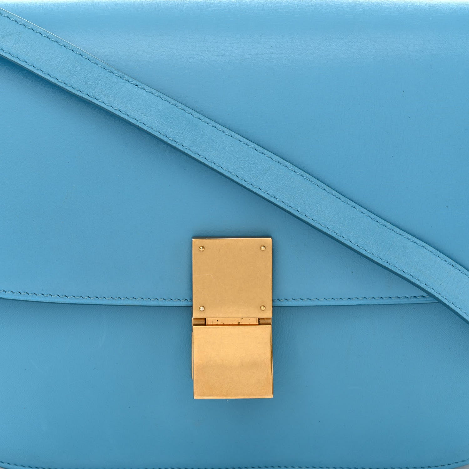 Celine Box Calfskin Medium Classic Box Flap Bag Blue 9 of 13
