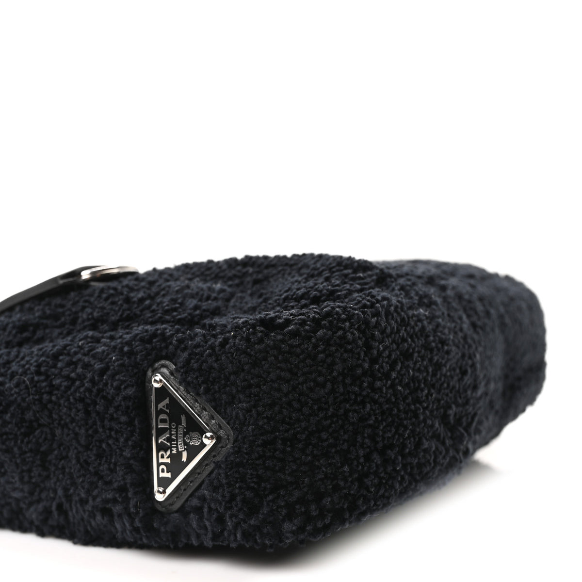 Prada Terry Cloth Mini Re-Edition 2000 Bag Black White 9 of 10