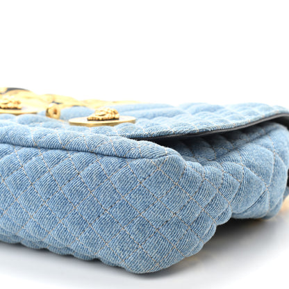 Versace Denim Barocco Printed Icon Small Crossbody Bag Blue 6 of 9