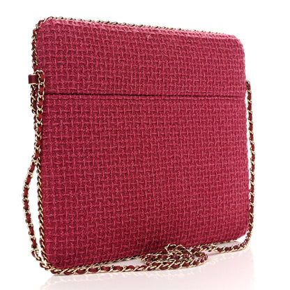 Chanel Tweed Chain Around Tablet Holder Crossbody Pink 4 of 13