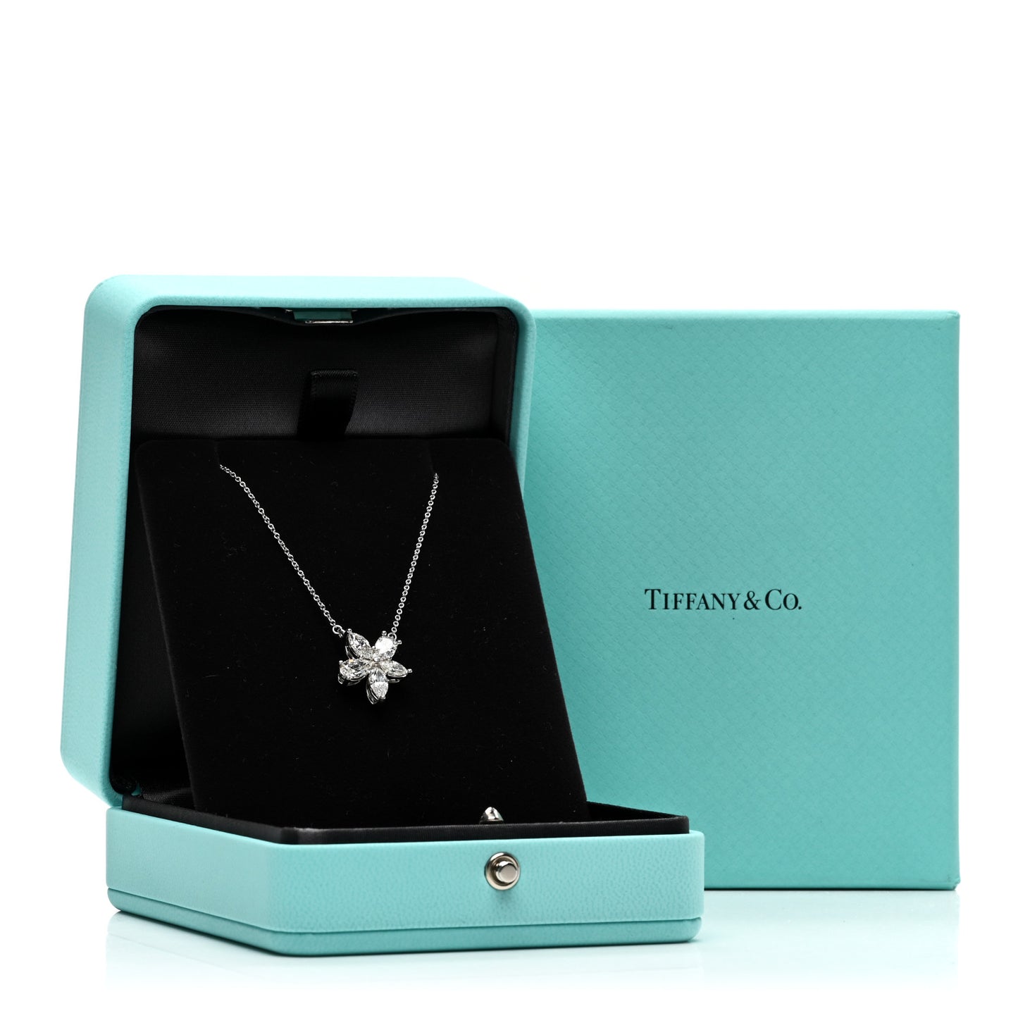 Platinum Diamond Extra Large Victoria Mixed Cluster Necklace