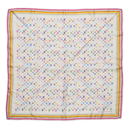 Louis Vuitton Silk Multicolor Square Scarf White 1 of 5