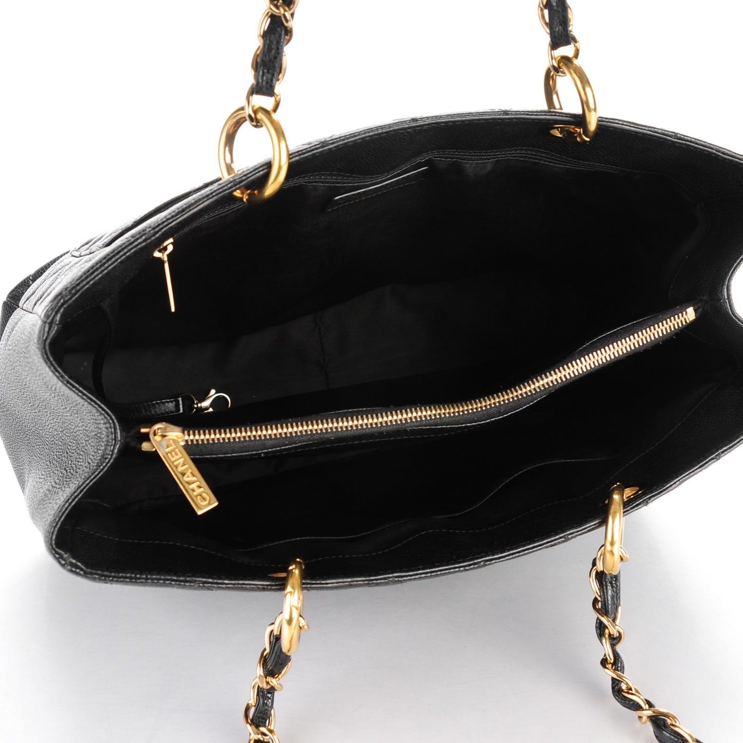 Caviar Quilted Grand Shopping Tote GST Black