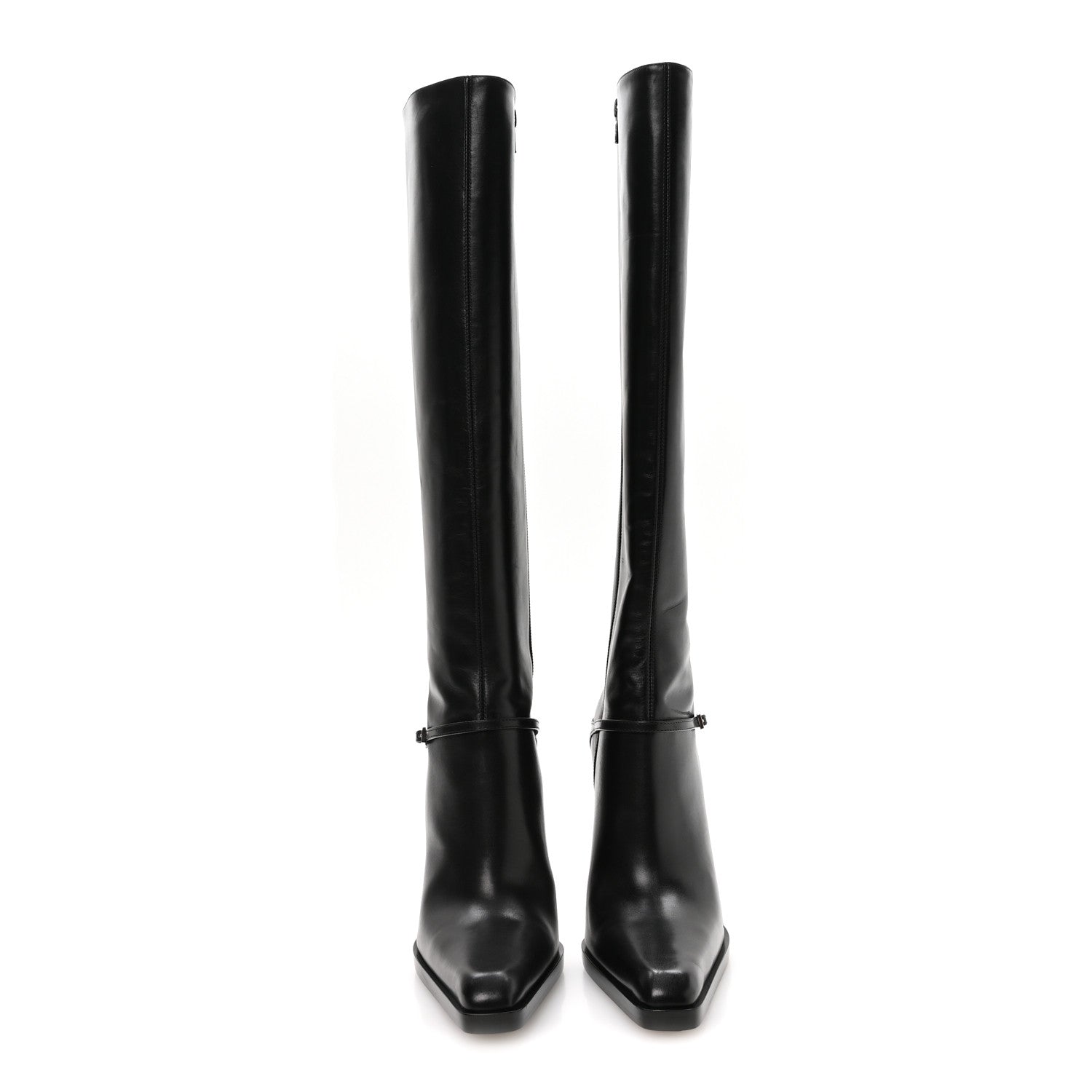 Saint Laurent Calfskin Nina 110 Knee High Boots 37 Black 3 of 9