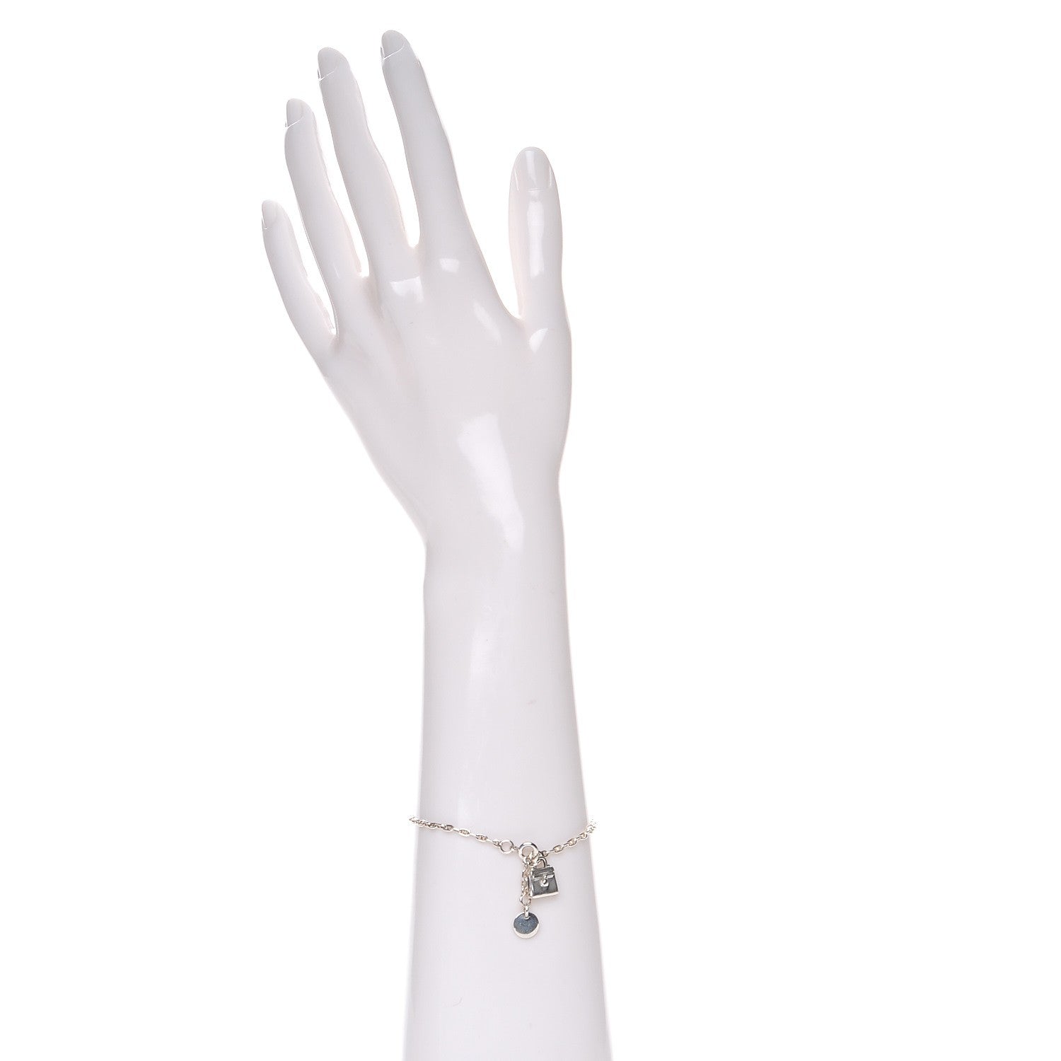 Hermes Sterling Silver Kelly Charm Bracelet 2 of 5