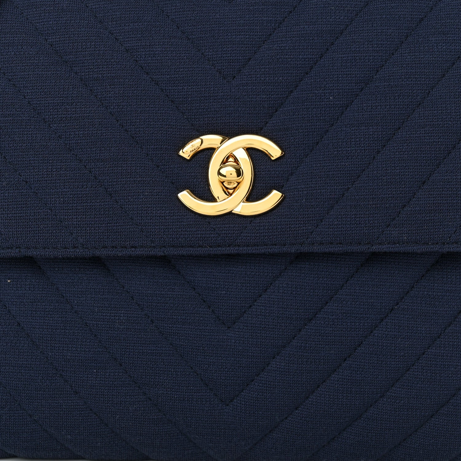 Chanel Jersey Chevron Quilted Medium Trendy CC Dual Handle Flap Bag Navy 8 of 10