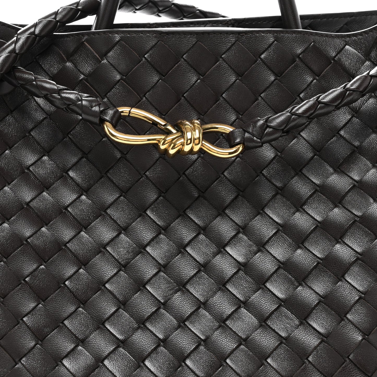 Nappa Intrecciato Medium Andiamo Shoulder Bag Fondant