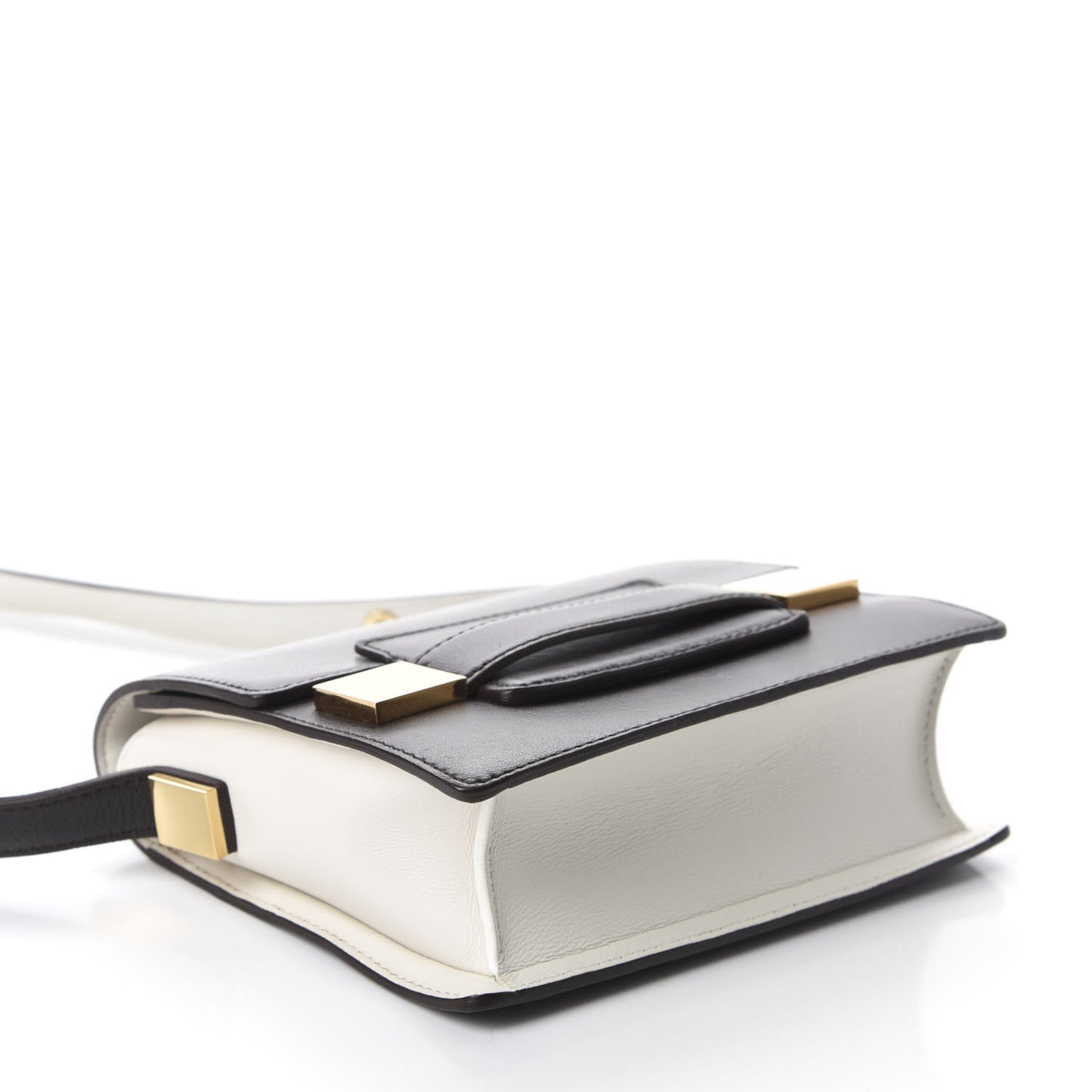 Calfskin Mini Madame Crossbody Dark Brown White