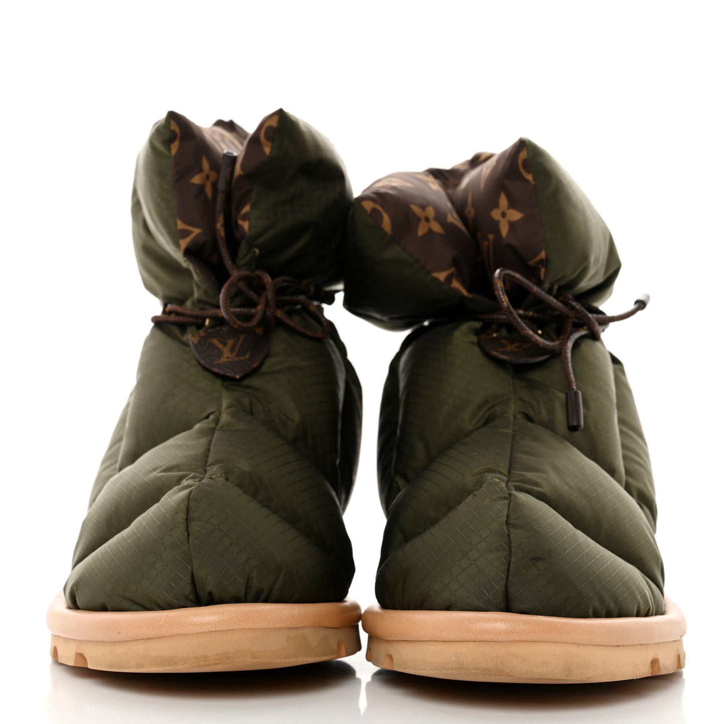 Nylon Monogram Pillow Comfort Ankle Boot 38 Khaki