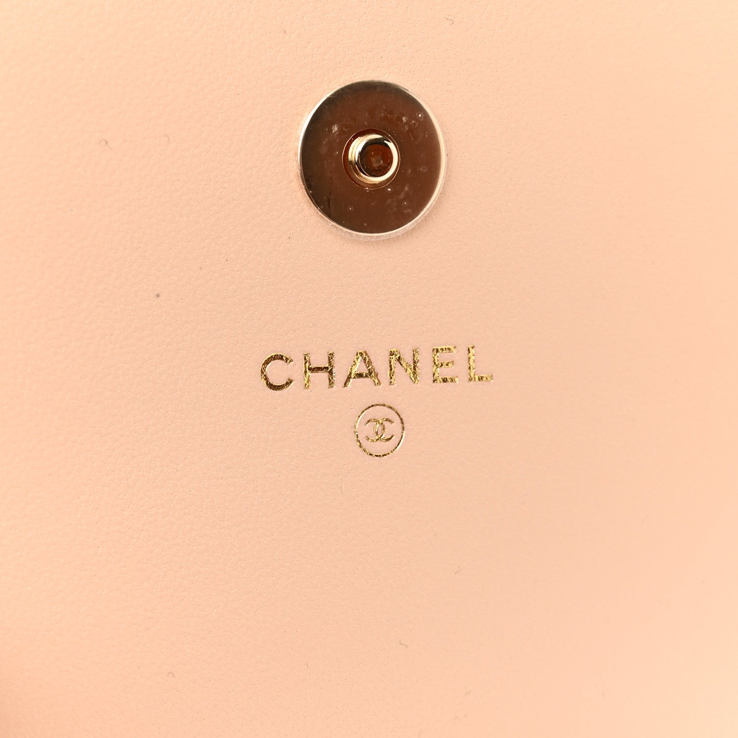 Chanel Lambskin Enamel Quilted Phone Holder With Chain Beige 6 of 12