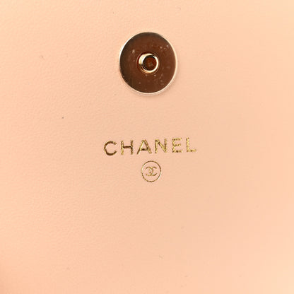 Chanel Lambskin Enamel Quilted Phone Holder With Chain Beige 6 of 12