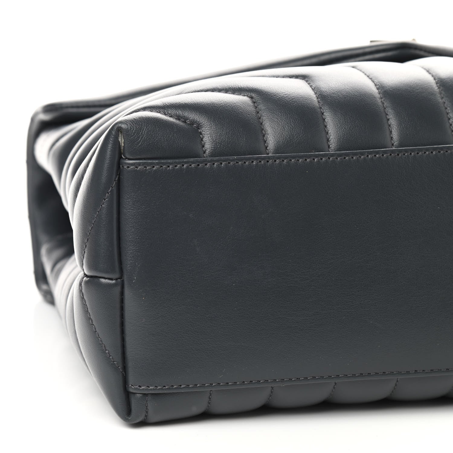 Saint Laurent Calfskin Y Quilted Monogram Medium Loulou Chain Satchel Dark Smog 5 of 9