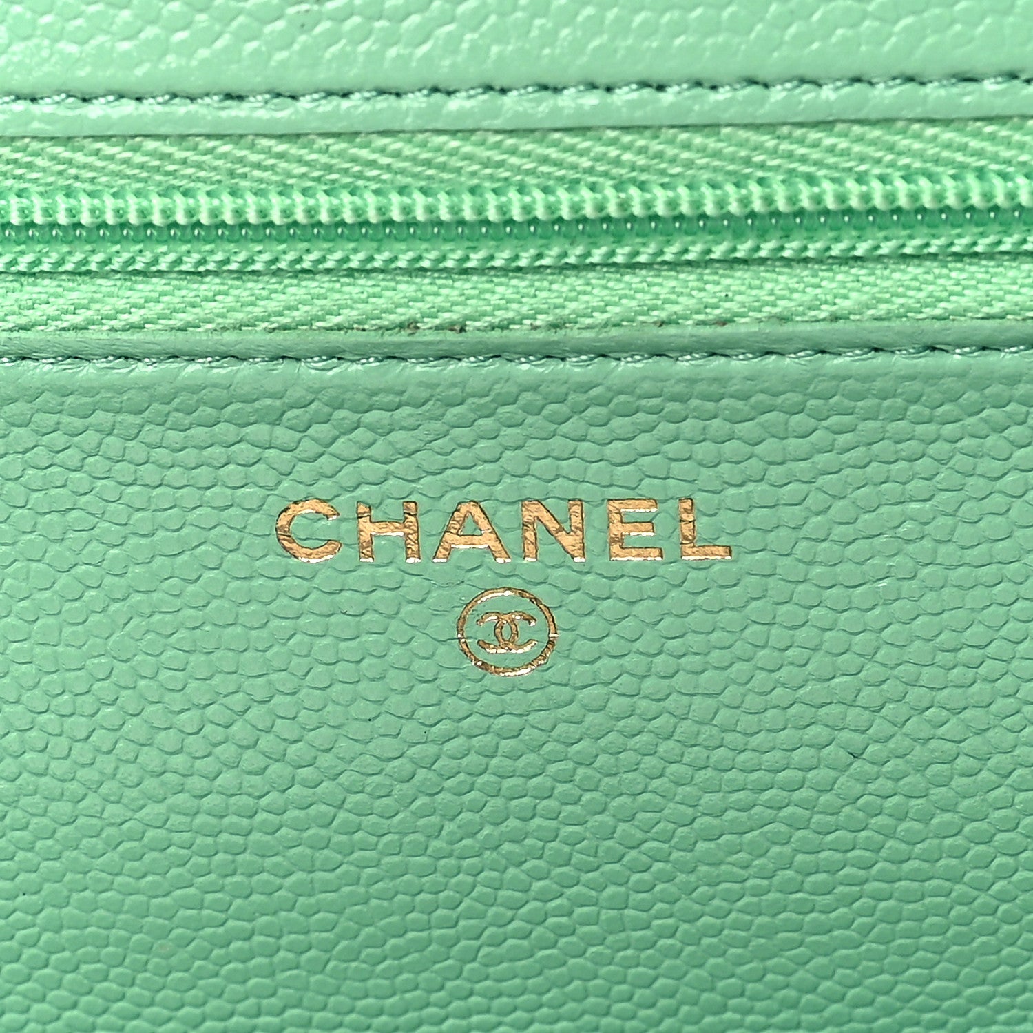Chanel Caviar Quilted Wallet on Chain WOC Green 6 of 13