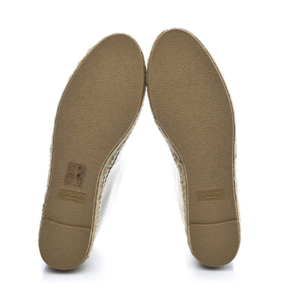 Saint Laurent Canvas Nappa Elba Light Logo Embroidered Espadrilles 37 Panna 5 of 9