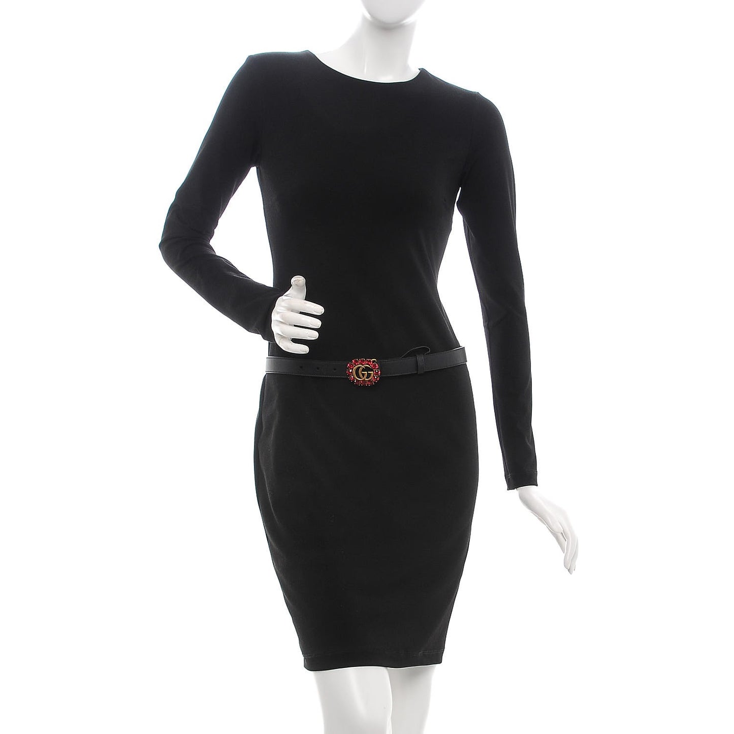 Calfskin Crystal Double G 30mm Belt 75 30 Black