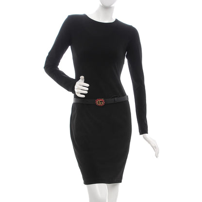 Gucci Calfskin Crystal Double G 30mm Belt 75 30 Black 2 of 6