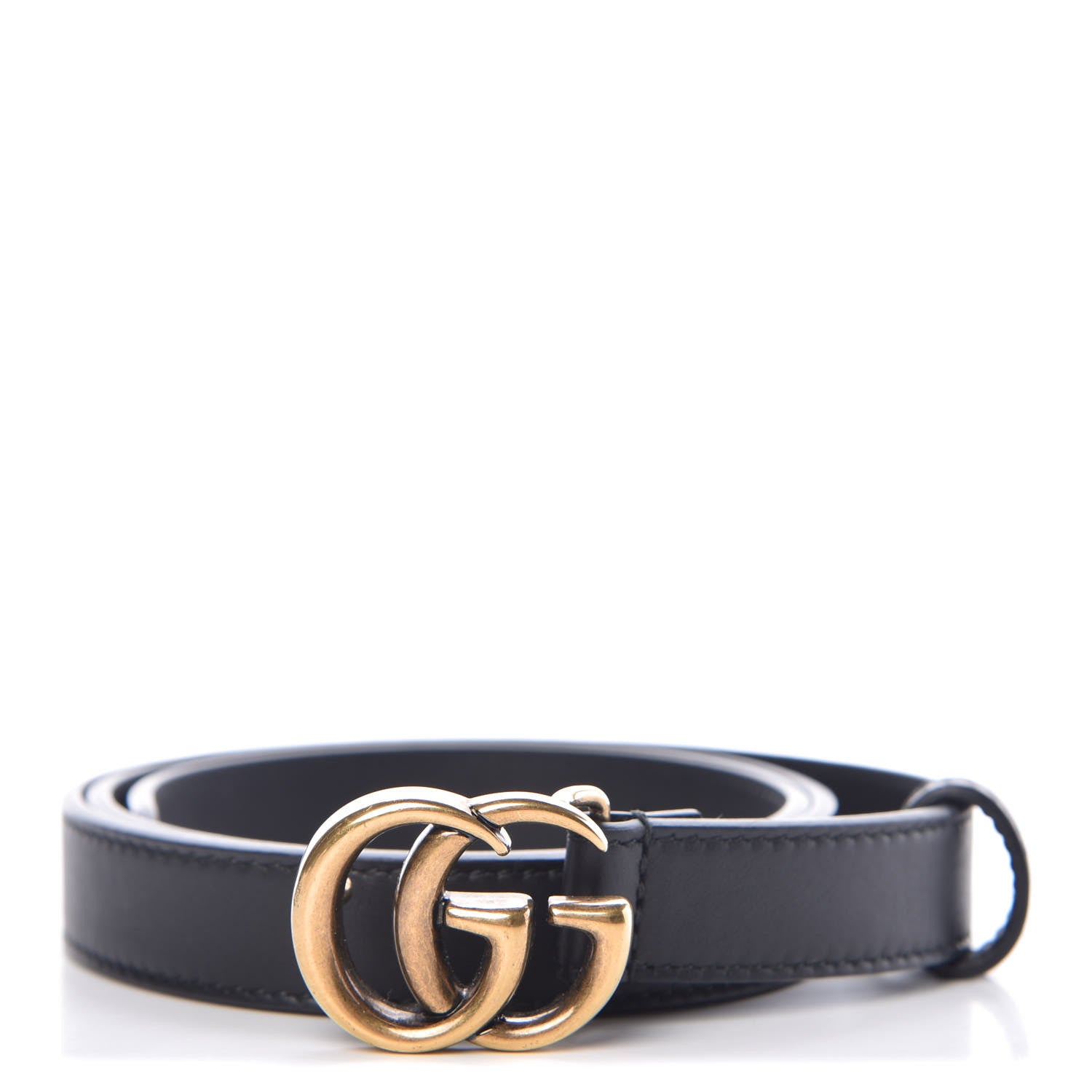 Gucci Calfskin Double G 20mm Belt 80 32 Black 1 of 6