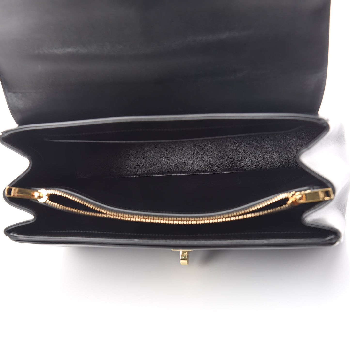 Satinated Calfskin Medium 16 Top Handle Bag Black