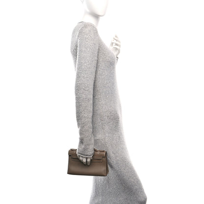 Hermes Swift Kelly Pochette Clutch Etoupe 2 of 9