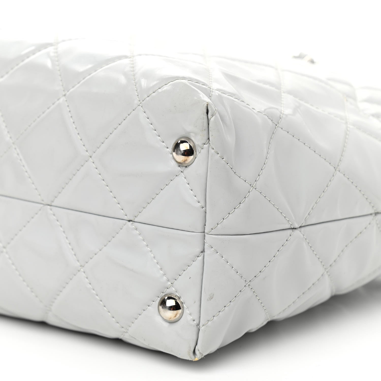Chanel Vinyl Quilted Large In The Business Tote Light Grey 5 of 14