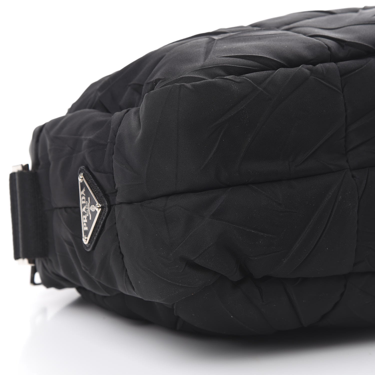 Prada Nylon Tessuto Impuntu Quilted Shoulder Bag Black 9 of 11