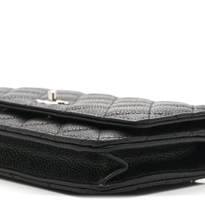 Chanel Caviar Quilted CC Turnlock Wallet On Chain WOC Black 11 of 11