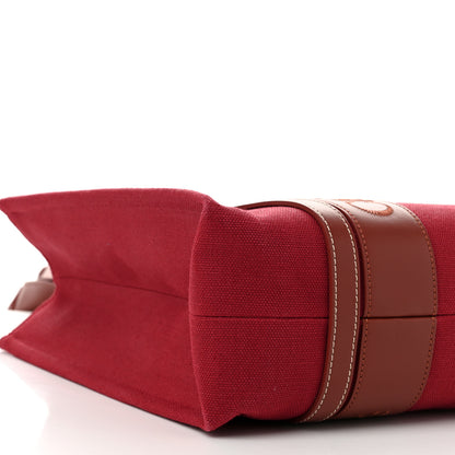 Chloe Canvas Calfskin Medium Woody Ribbon Tote Dark Red 9 of 11