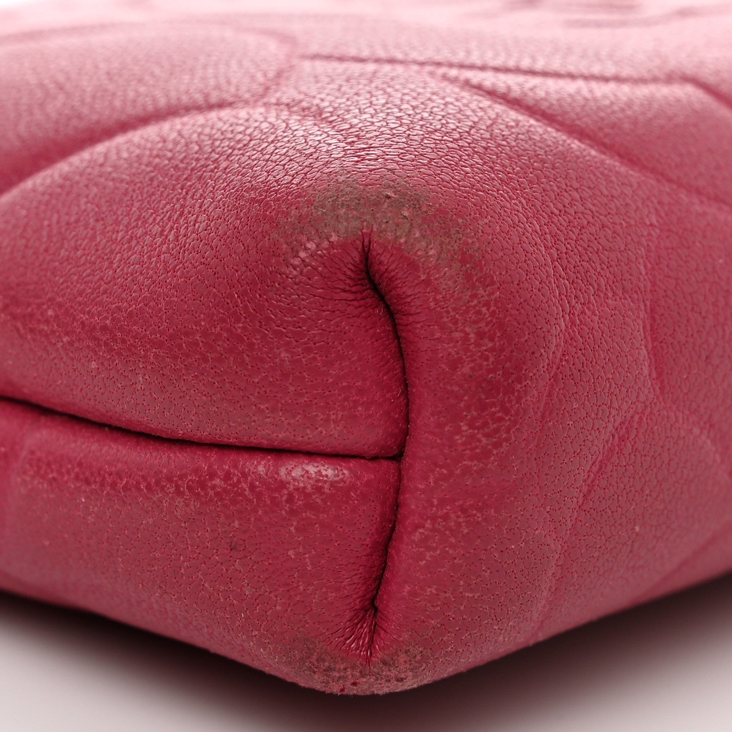 Chanel Lambskin Camellia Embossed Key Holder Case Fuchsia 10 of 11