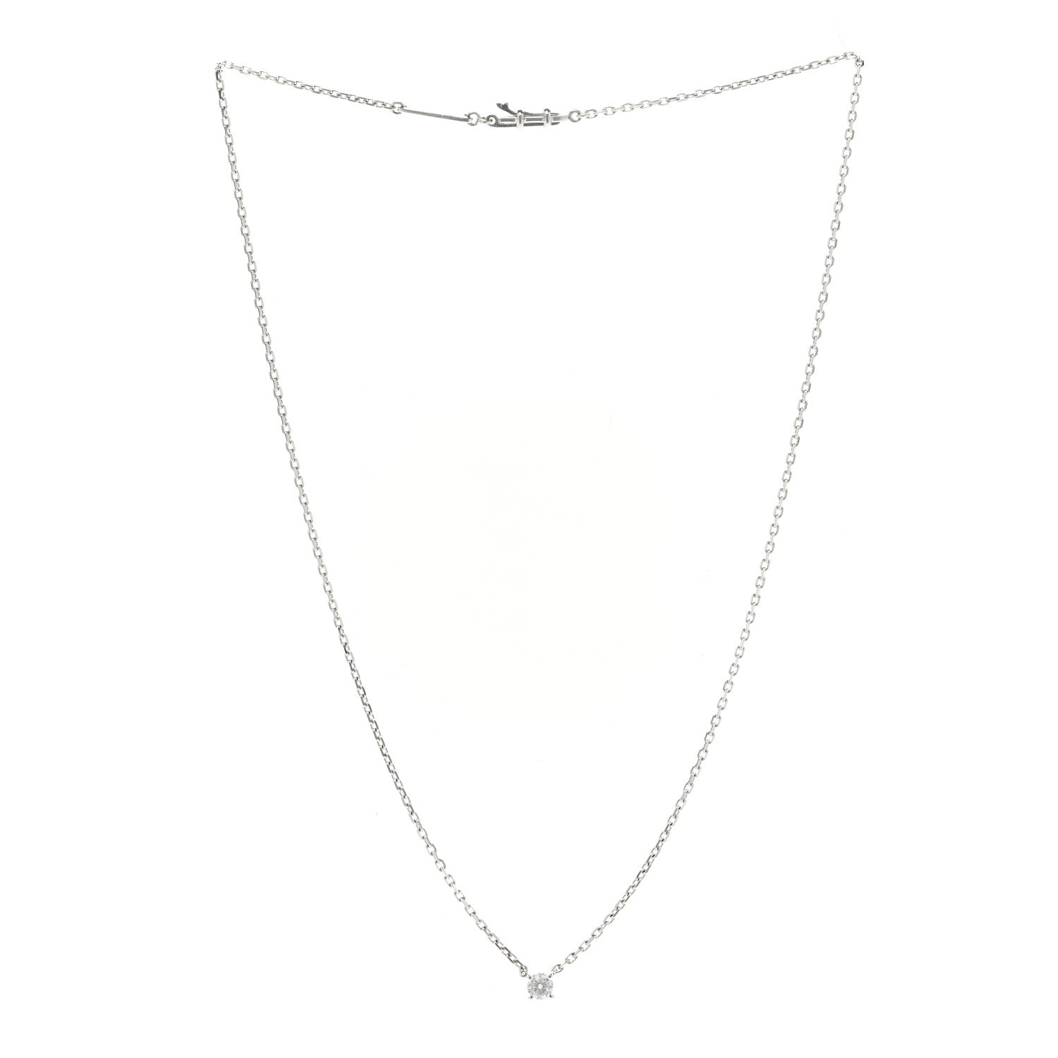 Cartier 18K White Gold Diamond .25ct 1895 Pendant Necklace 3 of 5