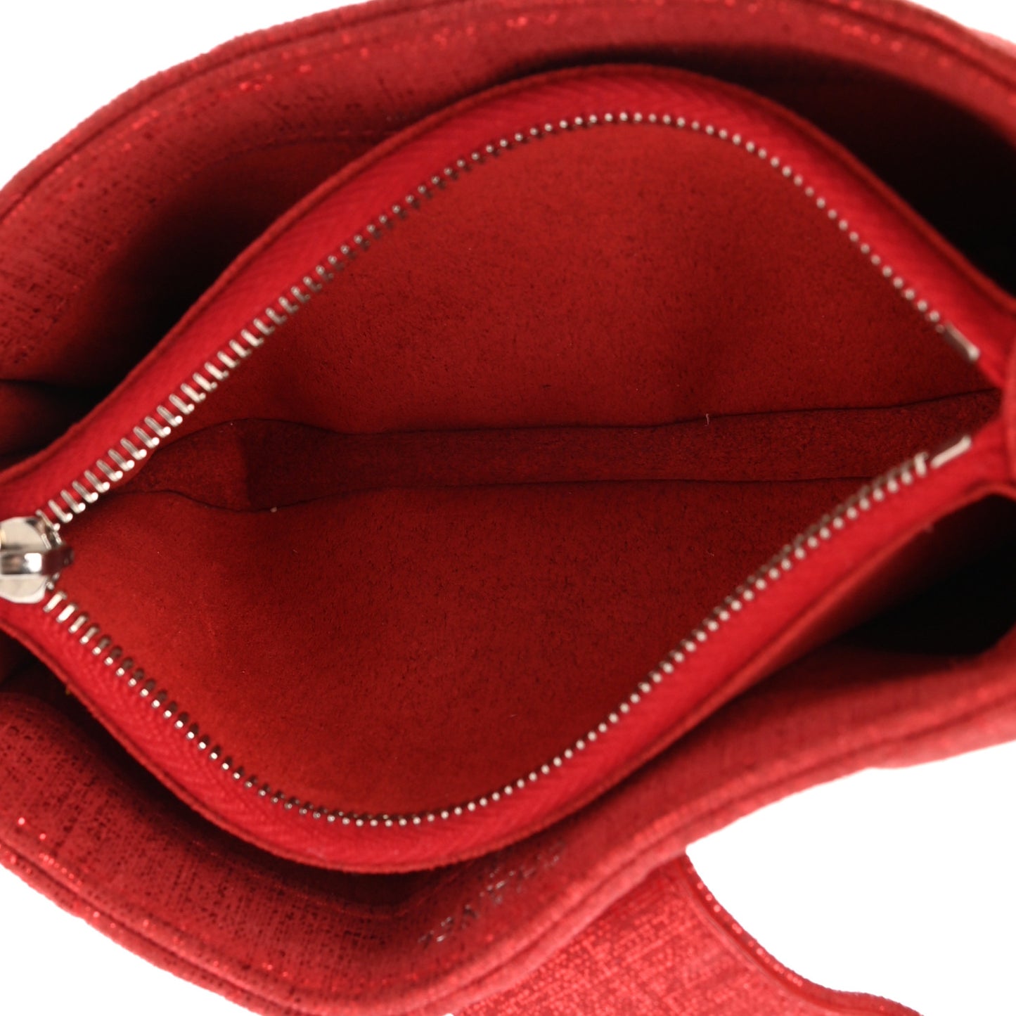 Glitter Calfskin Mini Phone Holder Clutch Red