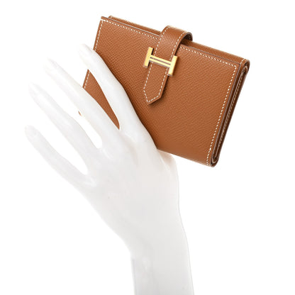 Hermes Epsom Tri-Fold Compact Bearn Wallet Gold 2 of 7
