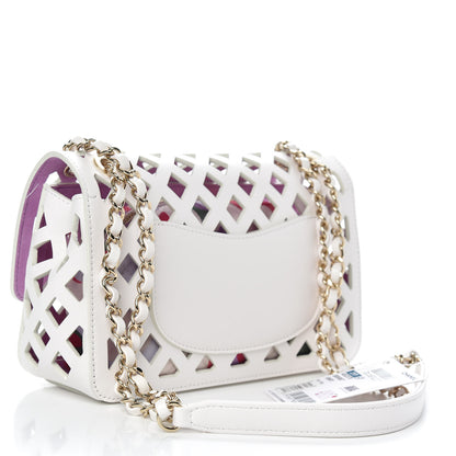 Chanel Lambskin Small Sea Through Flap White Multicolor 4 of 12