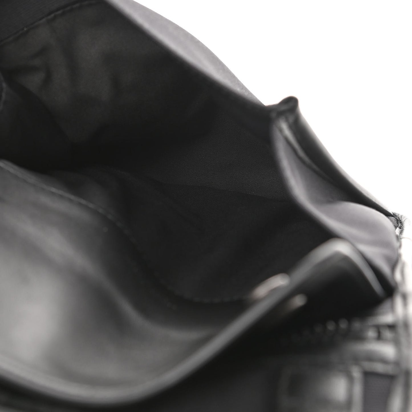 Nappa Intrecciato Nylon High Tech Crossbody Pouch Black