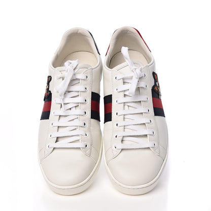 Gucci Calfskin Web Bosco Embroidered Ace Sneakers 38.5 White Green 7 of 18