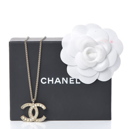 Chanel Pearl CC Pendant Necklace Gold 6 of 6
