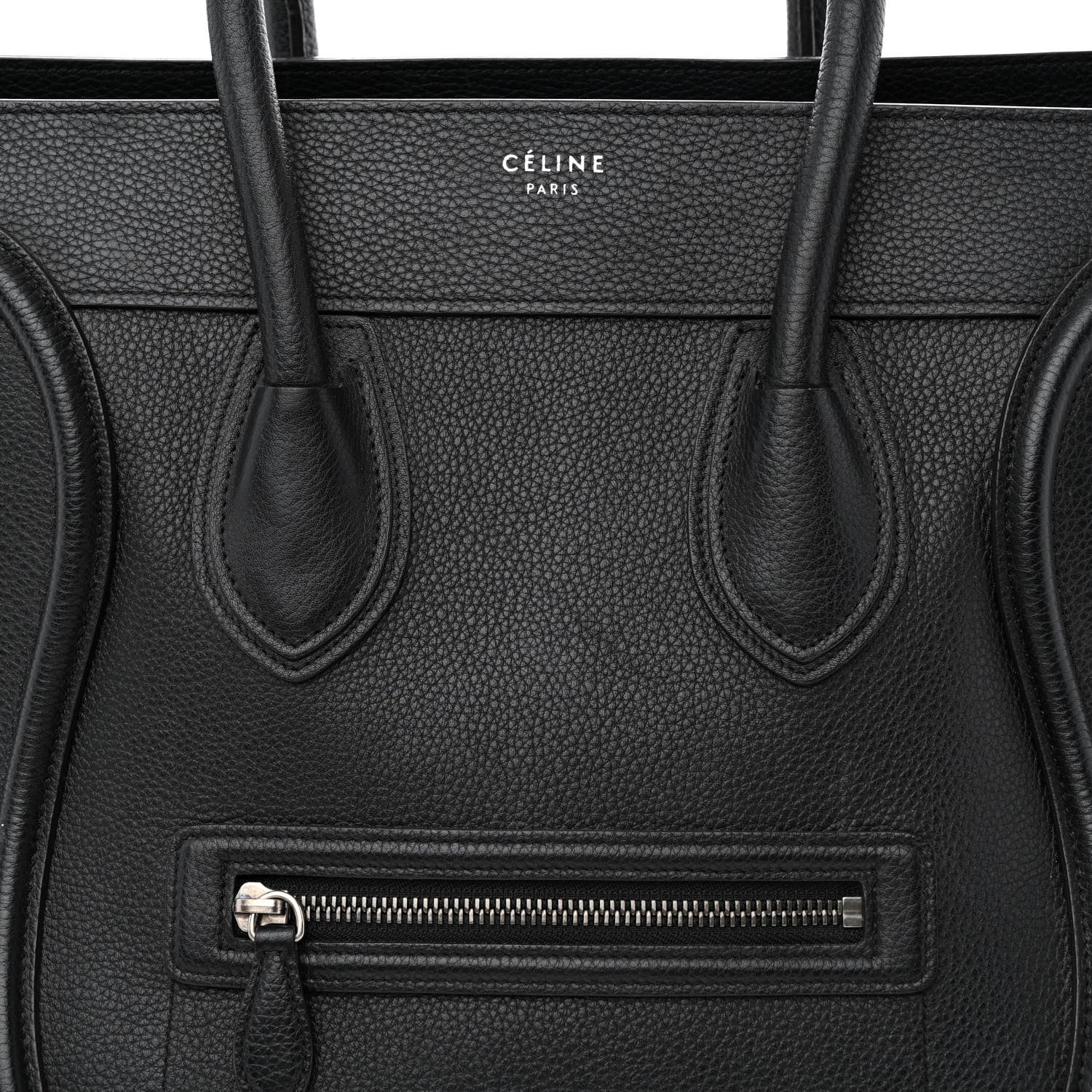 Celine Drummed Calfskin Mini Luggage Black 8 of 15