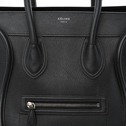 Celine Drummed Calfskin Mini Luggage Black 8 of 15